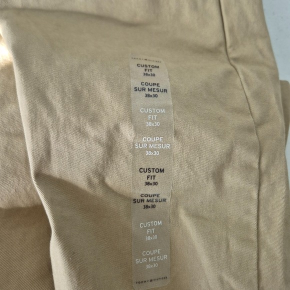 Tommy Hilfiger Pants Mens 40x29 (T38x30)Tan The Flex Custom Fit  Twill Chino New - Picture 10 of 14